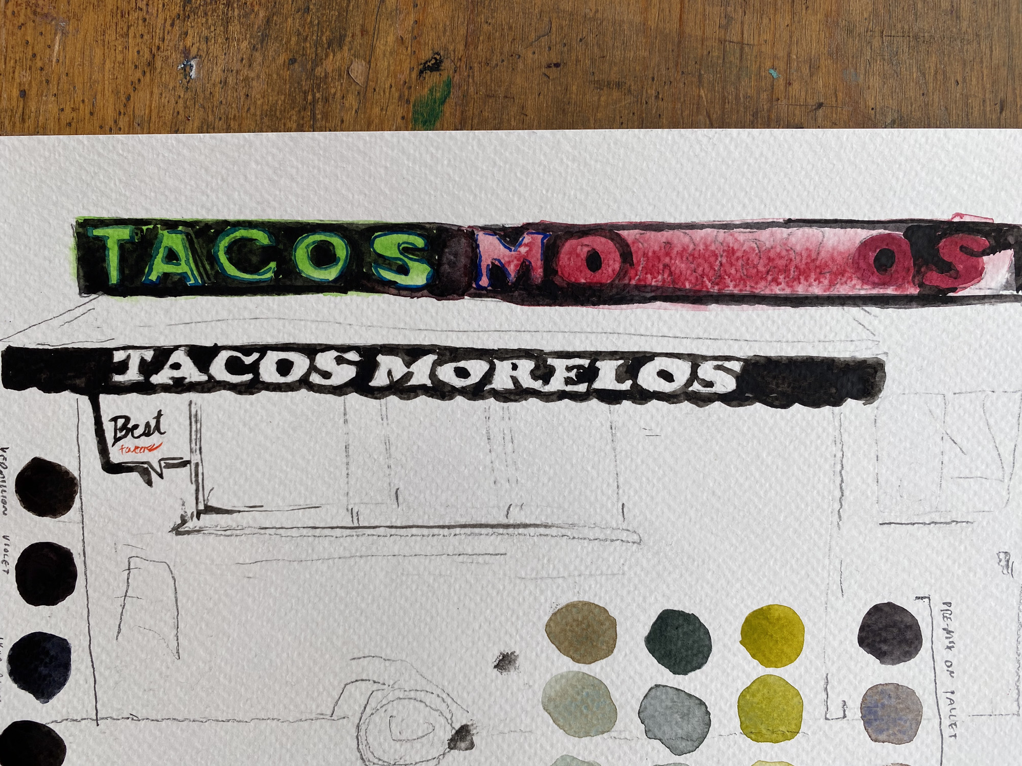 watercolor swatches and examples